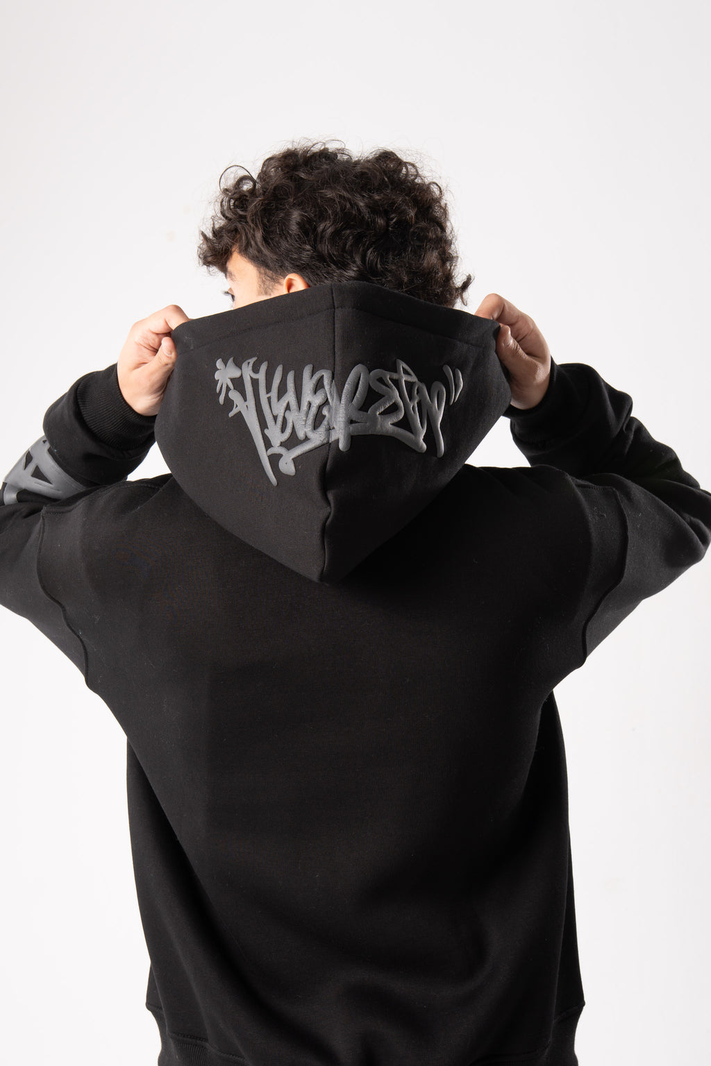 Strz era Zip Up Puff printed black