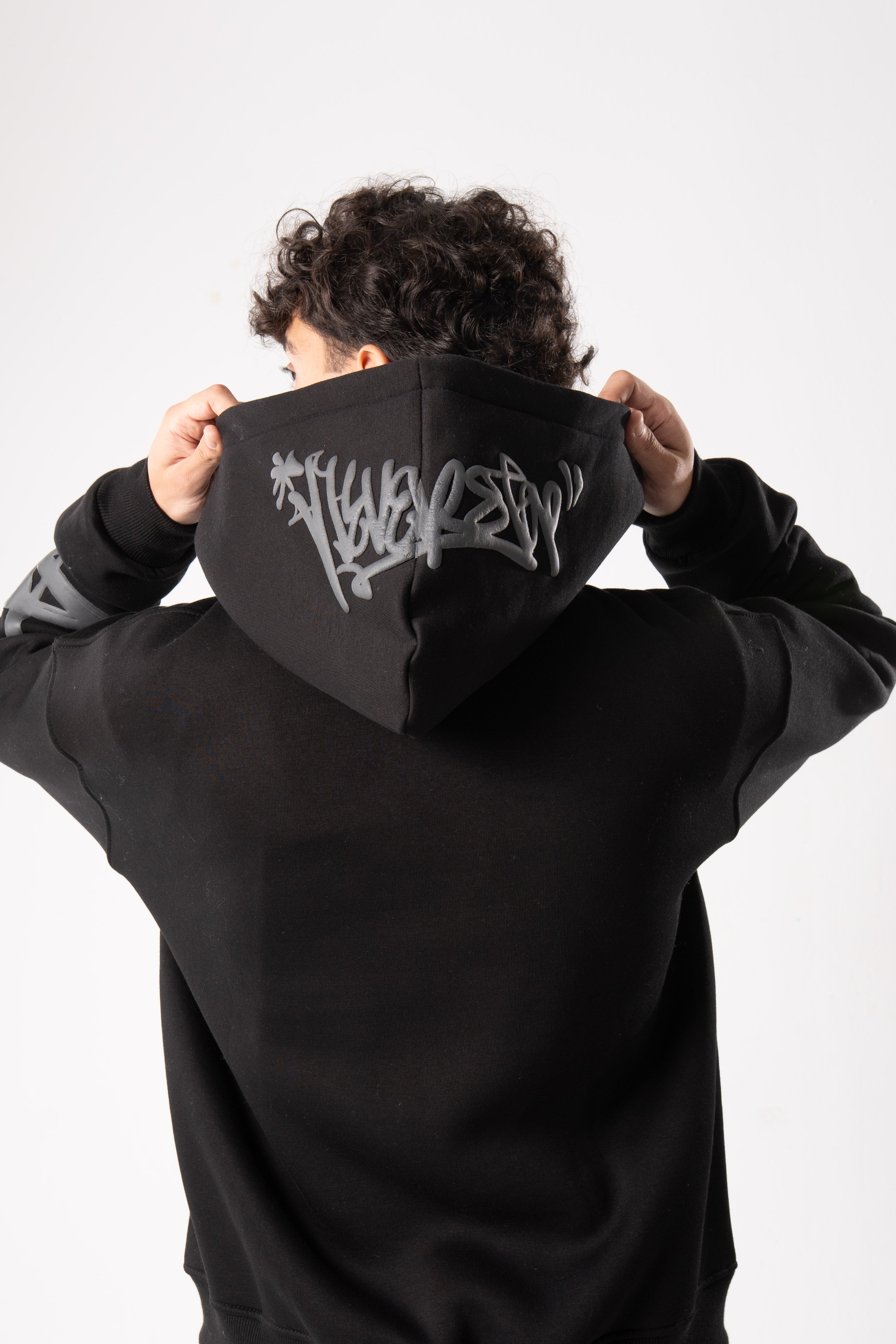 Strz era Zip Up Puff printed black