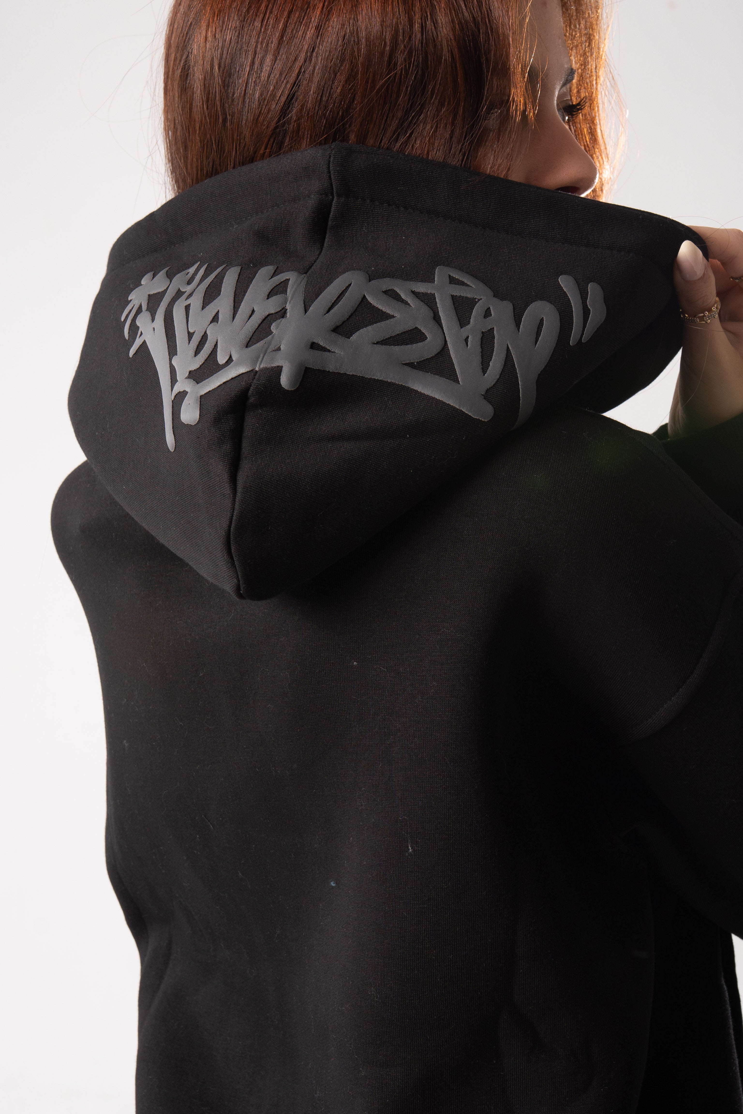 Strz era Zip Up Puff printed black